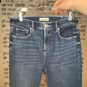 Loft | women dark wash high waist flare cropped